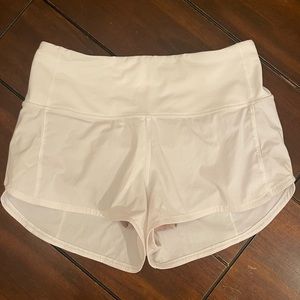 Lululemon Speed up High rise lined short, 2.5”, white, size 6